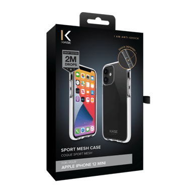 Funda trasera de malla deportiva para Apple iPhone 12 mini, Blanco brillante