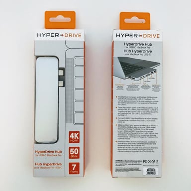 HYPER HyperDrive DUO 7 en 2 para MacBook Pro - Puertos: HDMI 4K60Hz - USB-C 40 Gbit / s 100 W PD - Gris claro