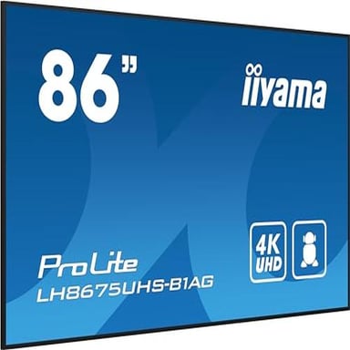 iiyama LH8675UHS-B1AG visualizzatore di messaggi Pannello piatto per segnaletica digitale 217 m 85.6 LCD Wi-Fi 500 cd/m 4K Ultra HD Nero Processore integrato Android 11 24/7 (iiyama ProLite LH8675UHS-B1AG - 86 Categoria diagonale 85.6 visualizzabil