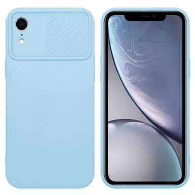 Coque pour Apple iPhone XR en Bonbon Bleu Clair Housse de protection Étui en silicone TPU flexible et avec protection pour appareil photo