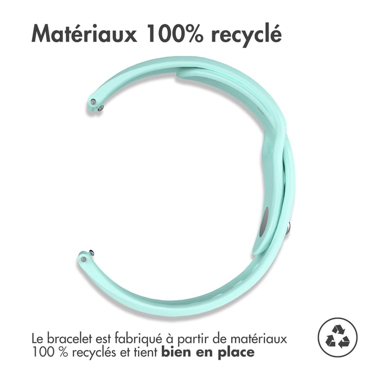 imoshion Bracelet sport en silicone - Connexion universelle 20 mm - Vert menthe - Neuf