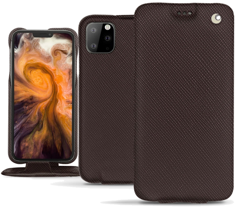 Housse cuir Apple iPhone 11 Pro Max - Rabat verticalMarron