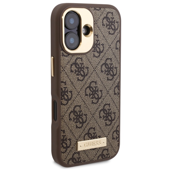 Coque pour iPhone 16 Guess Hardcase 4G Logo Plate MagSafe GUHMP16SU4GPRK - vue 5