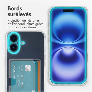 imoshion Coque silicone avec porte-cartes pour Apple iPhone 16 - Transparent
