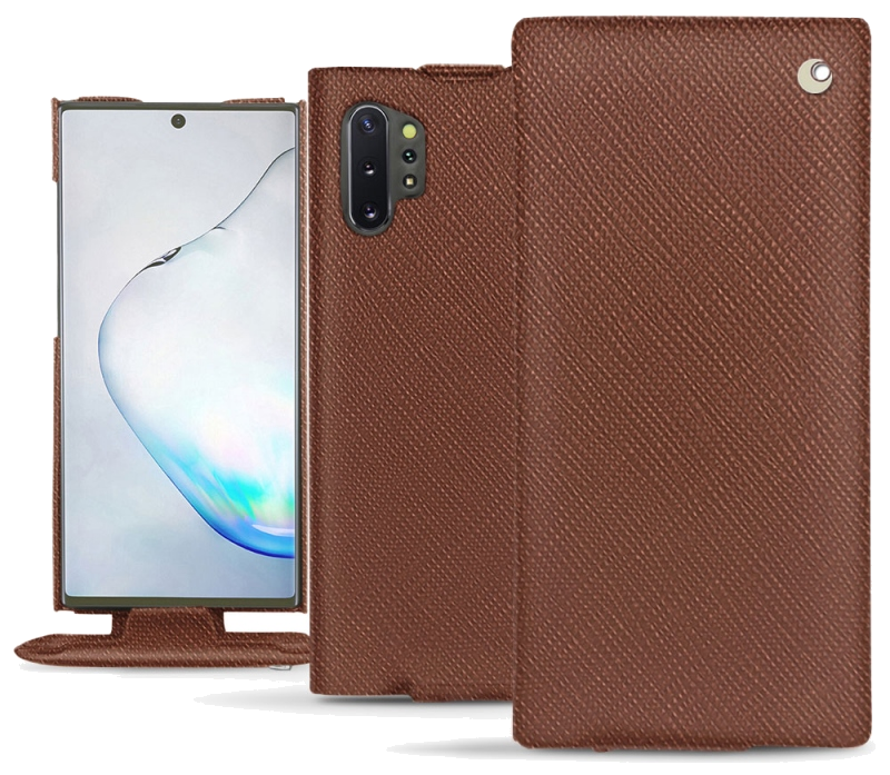 Housse cuir Samsung Galaxy Note10+ - Rabat verticalMarron