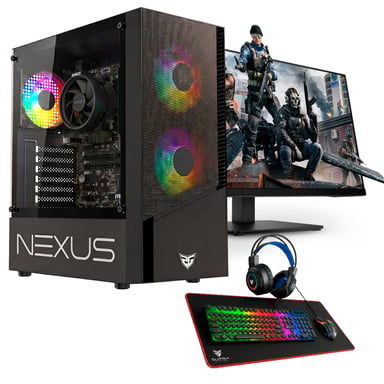 PC Racing - Pack Complet Pc GAMING Daitona, Ryzen 5 3400G, RX Vega 11, RAM 16GB DDR4, M.2 512Go, Win 11 Pro, Ecran 24'', Périphériques