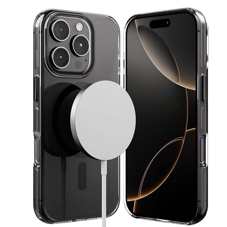 Coque Clear MAG Pro pour iPhone 16 Pro Compatible MagSafe Noir ...