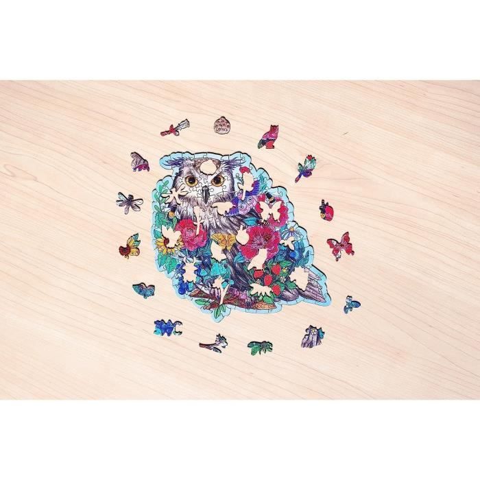 Puzzle en Bois Hibou Floral - 150 Pièces de Haute Qualité - Neuf