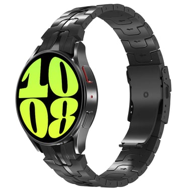 Accezz Bracelet Steel pour Samsung Galaxy Watch 4 / 5 / 6 / 7 / FE (20 mm) - Noir