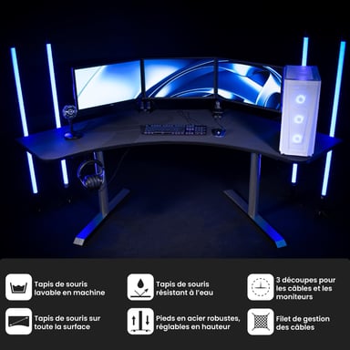 Escritorio gaming Arozzi Arena Angelo – Metal Oscuro