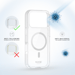 Coque antibactérienne antichoc magnétique invisible Fabriqué Avec du 75% Plastique Recyclé pour Apple iPhone 17 Pro, Transparente