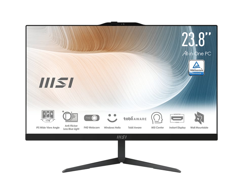 MSI Modern AM242 12M 647IT Intel® Core™ i5 i5 60 5 cm 23.8 1920 x 1080 pixels PC All in One 8 Go DDR4 SDRAM SSD Windows 11 Pro Wi Fi 6 802.11ax Neuf