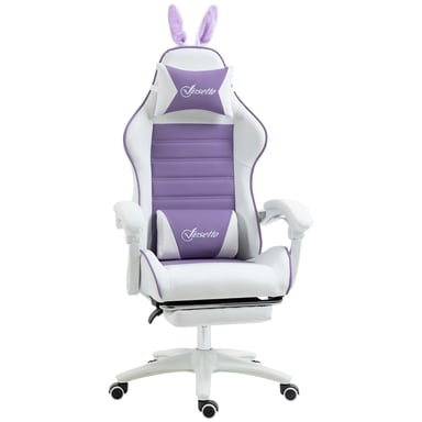 Roline Chaise Gamer Violette Oreilles Lapin Ergonomique Inclinable