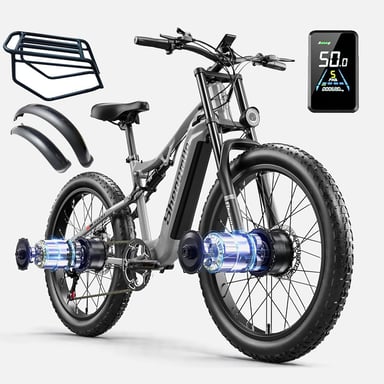 Shengmilo Bicicleta eléctrica para adultos con motor de 2000 W, batería Samsung de 17,5 Ah, instrumento LCD a color grande, bicicleta de montaña eléctrica para hombres