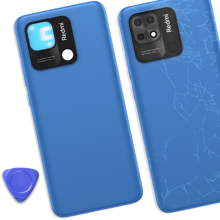 Cache batterie pour Xiaomi Redmi 10C Original Service Pack Bleu - Neuf