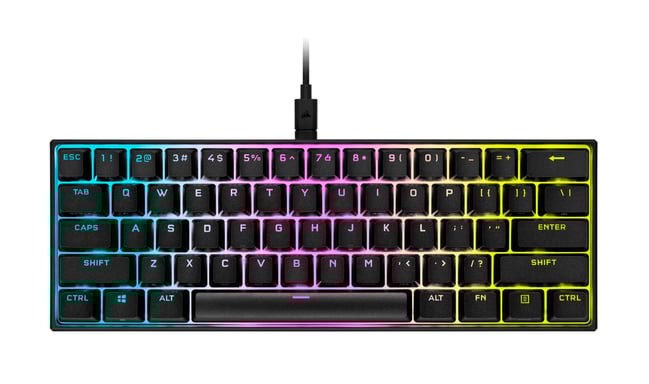 Corsair K65 Mini 60% RGB Teclado Gamer Mecánico (Cherry MX Red) (Negro)