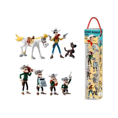 Confezione da 7 figure - PLASTOY - Tubo Lucky Luke