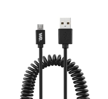 WE 2m Cavo micro USB intrecciato reversibile - Connettore ultra resistente - Ricarica rapida per Samsung Huawei Nexus Sony - Nero