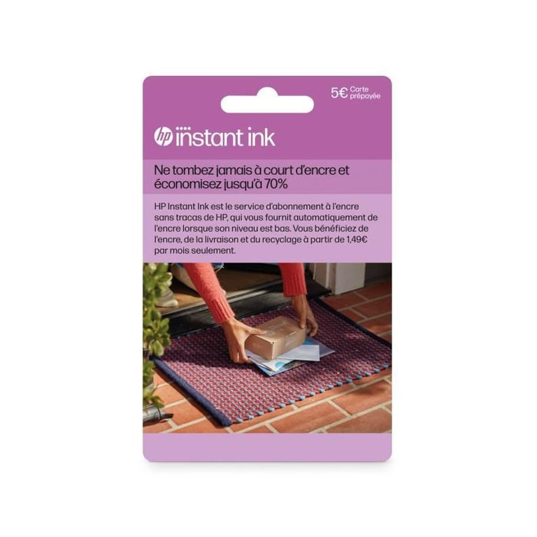 Carte prépayée Instant Ink HP Abonnement livraison cartouches originales HP - vue 2