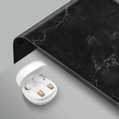 Cuffie intrauricolari wireless Sonik Pro con custodia di ricarica, bianco perla