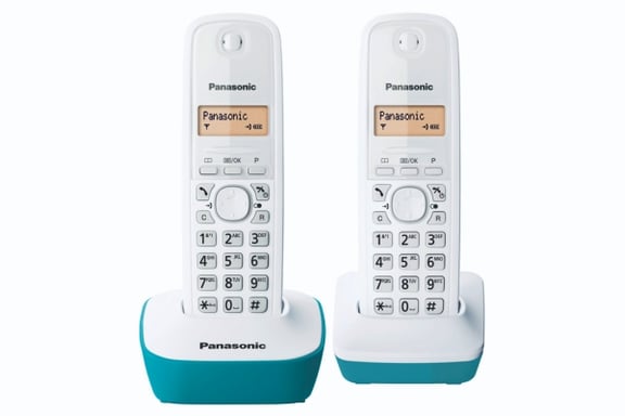 Panasonic KX-TG1612 Telefono DECT ID chiamante Blu, Bianco