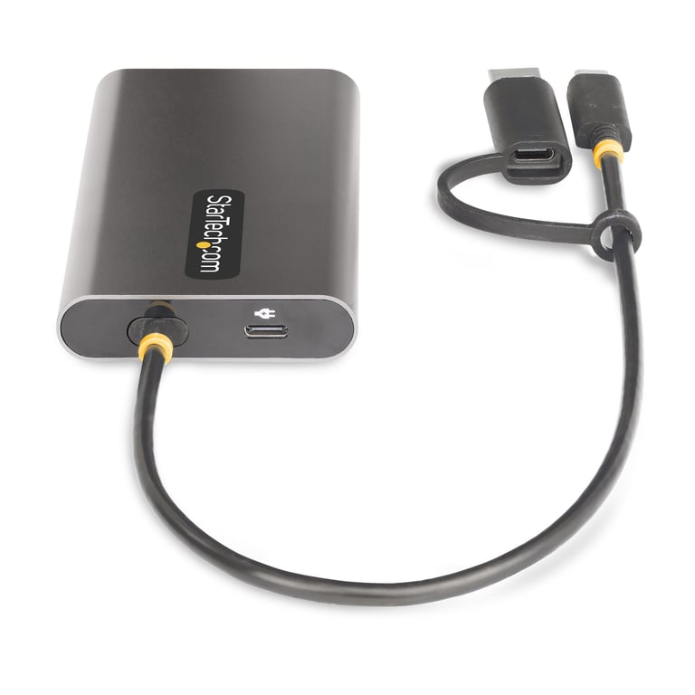 StarTech.com Adaptateur USB C vers Double HDMI USB C ou A vers 2x HDMI 4K 60Hz Power Delivery Pass Through Adaptateur Vidéo avec Câble Intégré de 30cm Convertisseur USB C vers HDMI pour PC Portable Neuf - vue 3