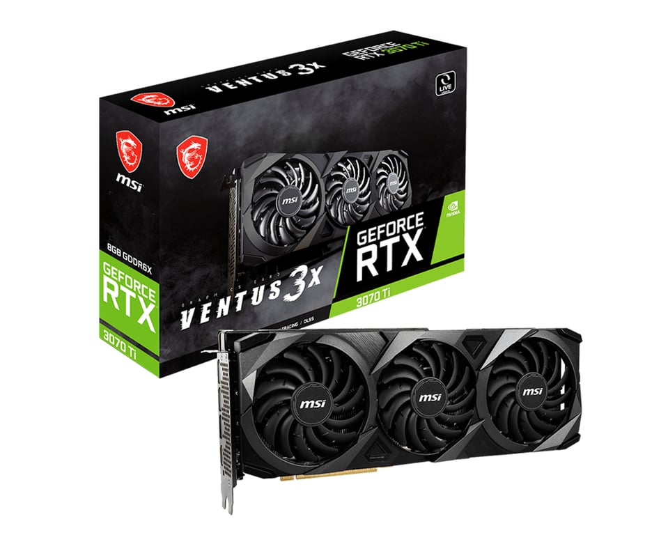 MSI VENTUS RTX 3070 TI 3X 8G OC carte graphique NVIDIA GeForce RTX 3070 Ti 8 Go GDDR6X - Neuf