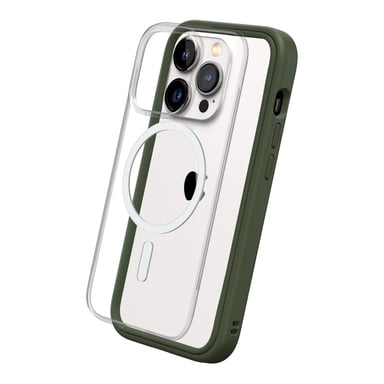 RhinoShield Mod NX Custodia modulare compatibile con MagSafe per [iPhone 14 Pro] Forza magnetica superiore, personalizzabile. Assorbe l'impatto di cadute da 3,5 metri - Verde Khaki