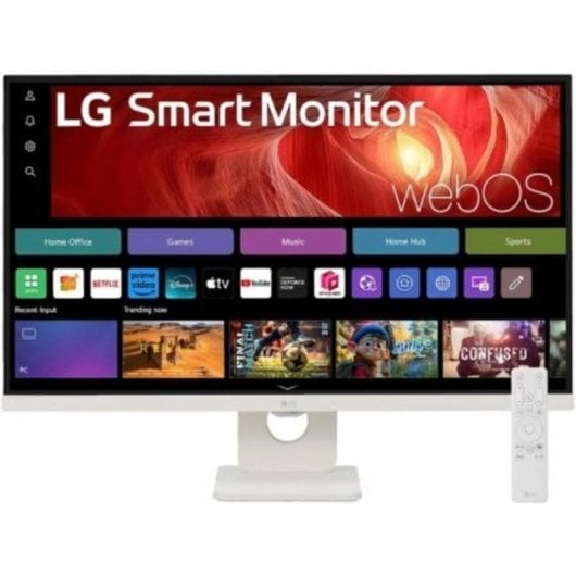 SMART Monitor LG 27 IPS 3840x2160 16:9 IPS 5ms 350cdm² 60Hz HDMI USB C Sortie Casque Webcam HPs Télécommande WebOs Pied Inclinable Neuf