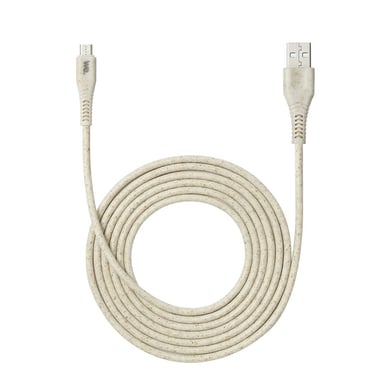 Cavo WE Biosourced da USB A a Micro-USB 2A - Cavo e confezione realizzati con prodotti ecologici - Lunghezza 1 metro