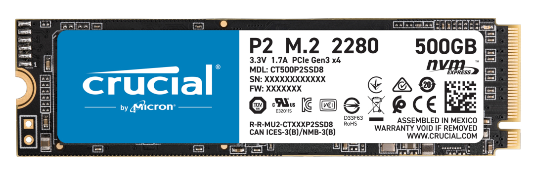 Crucial P2 M.2 500 Go PCI Express 3.0 NVMe
