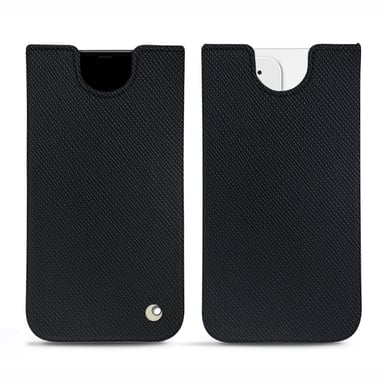 Pochette cuir Apple iPhone 12 mini - Pochette - Noir - Cuir saffiano