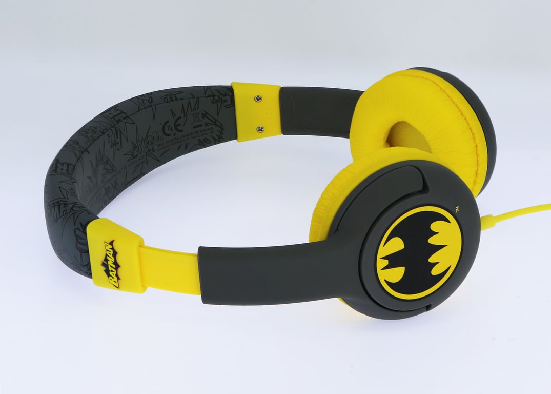 OTL Technologies DC Comics Bat signal Écouteurs Avec fil Arceau Musique Noir, Jaune - Neuf