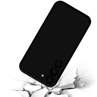 EVETANE Coque Samsung Galaxy S23 Silicone liquide Noire + 2 Vitres en Verre trempé Protection écran Antichocs