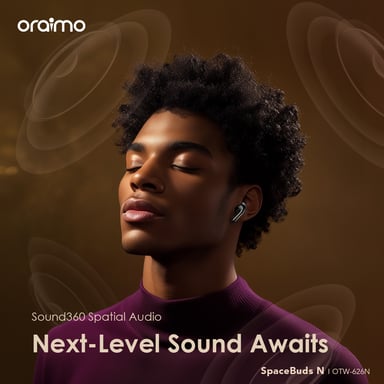 oraimo SpaceBuds N Blanc – Écouteurs sans fil Bluetooth 5.4, ANC hybride, autonomie 38h, IPX5, multi-appairage