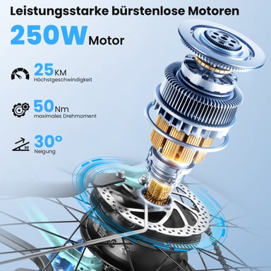 Vélo électrique KAISDA K601, moteur sans balais 250W, batterie lithium 36V16AH, pneus de 26 pouces, parfait pour les trajets quotidiens en ville et les balades de loisirs.