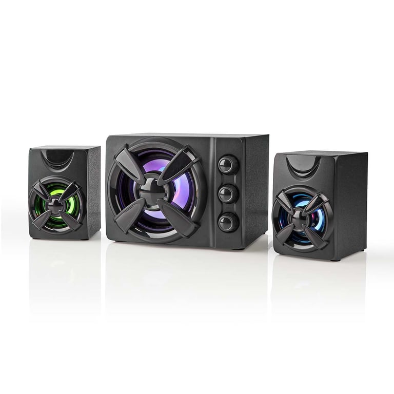 Haut-Parleur Nedis GSPR31021BK – 2.1, 33 W, Avec Fil, LED Multicolores