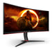AOC G2 CU34G2X/BK 86,4 cm (34'') 3440 x 1440 píxeles Quad HD LED Flat Panel PC Monitor Negro, Rojo