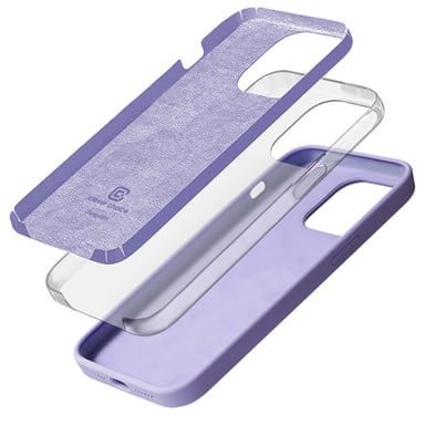 Crong Funda de silicona suave a prueba de golpes para iPhone 14 Pro Max Violeta