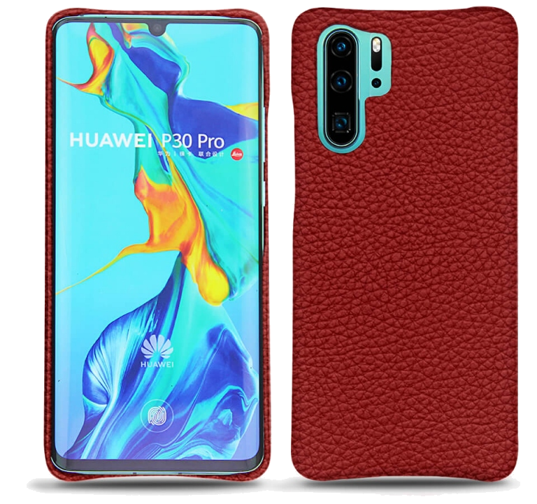 Coque cuir Huawei P30 Pro - Coque arrièreRouge