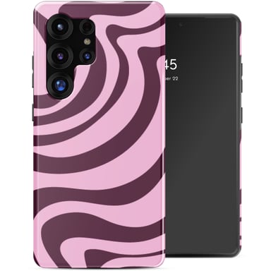 Selencia Coque arrière Vivid avec MagSafe pour Samsung Galaxy S25 Ultra - Wavy Swirl Pink Plum