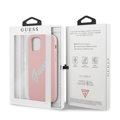 Guess Custodia rigida in silicone vintage per iPhone 12/12 Pro 6,1' Rosa