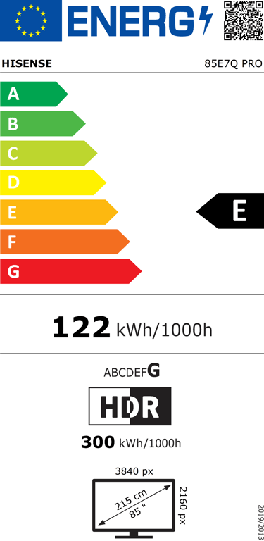 TV QLED Hisense 4K UHD 85E7Q Pro 215 cm 2025 - vue 4