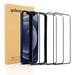 3x Verre trempé pour Apple iPhone 12 Pro Max en TRANSPARENT avec NOIR 3x Film de protection d'écran durci tempered glass plein écran avec aide à l'installation