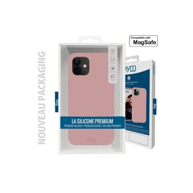 JAYM - Coque Silicone Premium Rose Sable pour Apple iPhone 12 / 12 Pro [Compatible Magsafe]-100% Silicone et Microfibre - Renforcée et Ultra Doux