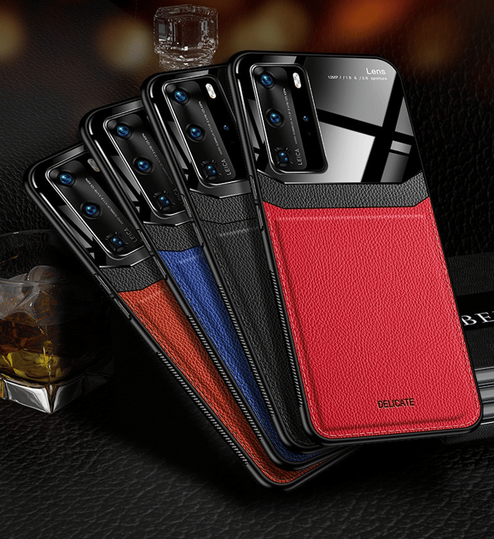 Coque Effet Cuir pour HUAWEI P40 Pro Plexiglass Protection