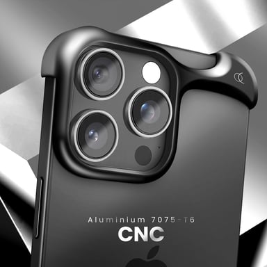 Coque iPhone 16 Pro en Aluminium Aérospatiale Ultra Renforcé Antichoc 3m Noir