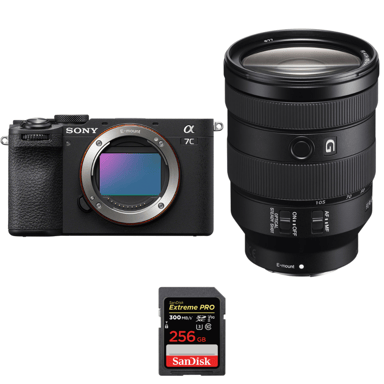Appareil photo hybride Sony A7C II Noir + FE 24-105mm f/4 G OSS + 1 SanDisk 256GB Extreme PRO UHS-II + Ebook ''20 astuces pour des images qui claquent''