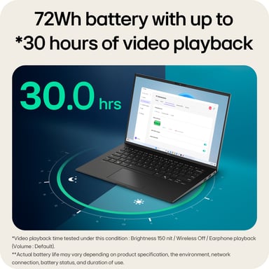 LG Gram 14Z90T-G.AA75A1 laptop Intel Core Ultra 7 255H Ultraportable 35,6 cm (14'') Full HD+ 16 Go LPDDR5x-SDRAM 512 Go SSD Wi-Fi 6E (802.11ax) Windows 11 Home Anglais britannique Noir