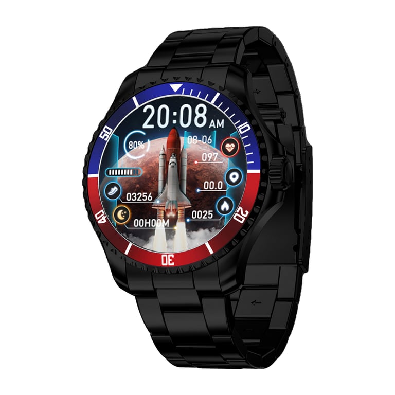 Smartwatch Homme GPS Homme Montre Smart Watch Femme pour Android iOS IP67  Homme Sport Montre Smart Watch Femme（noir）